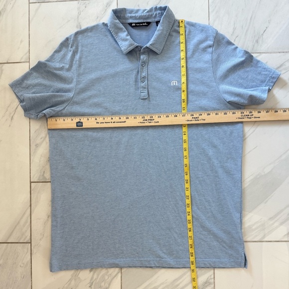 Travis Mathew The Zinna Polo Heather Light Blue. Size XXL - Picture 6 of 10